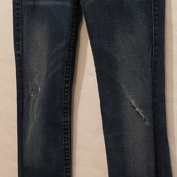 Vintage True Religion Low Waist Distressed Blue Jeans Size 27 - Picture 11 of 12